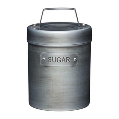Kitchencraft Industrial Kitchen Vintage-Style Metal Sugar Container 11x17cm / 1 Litre