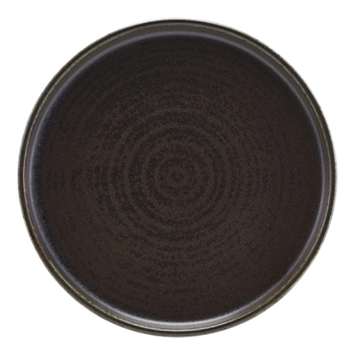 Genware Terra Porcelain Black Low Presentation Plate 21cm