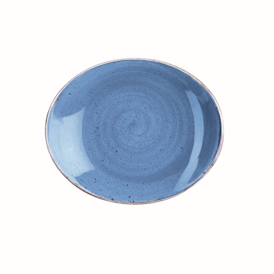 Churchil Stonecast Cornflower Blue Oval Plate 7.75"