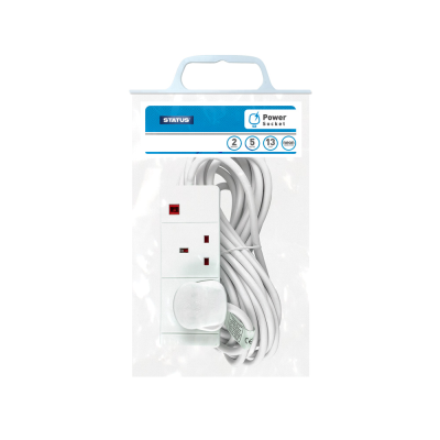 Status 2 Way 5 Meter Extension Wire Socket with Neon Indicator