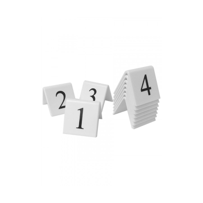 White Table Numbers Set 91-100
