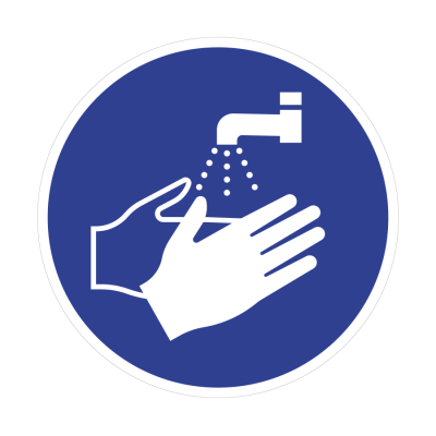 600mm Diameter wash your hands floor graphic