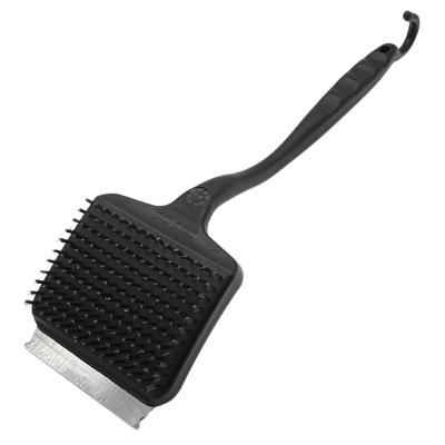 Black Grill Brush with Large Square Wire Head
