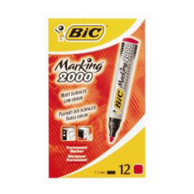 BIC ECO 2000 Red Permanent Marker (Pack 12)