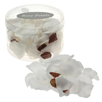 Rose Petals White in PVC Tub (Pack 150)