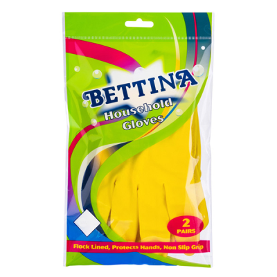 Bettina Yellow Washing Up Gloves Small 2 Pairs (Pack 2)