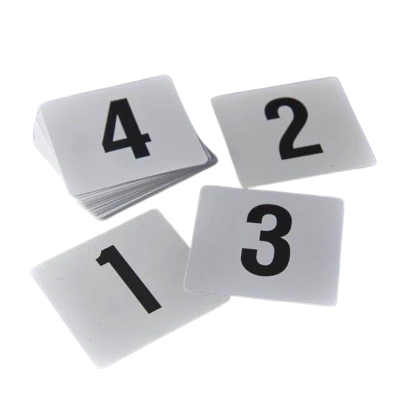 Heavy Plastic Table Numbers 1 - 50 4"x3.75" (Pack 50)