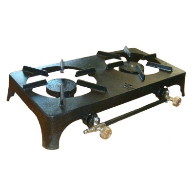 Double Burner Cast Iron Stove with 2 Valve Settng Hose (OUTDOOR USE ONLY)