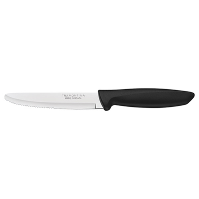Tramontina Jumbo Polypropylene Handle Steak Knife 23cm, Rounded Tip, Serrated Edge, Black (Dozen)