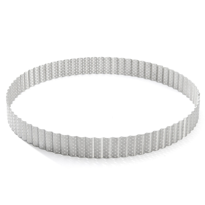 Stainless Steel Fluted Round Perforated Tart Ring 28 x 3cm