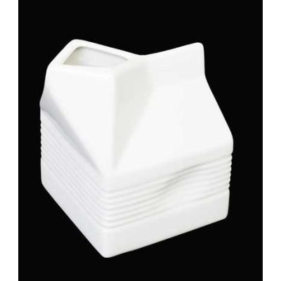 Orion Ceramic White Milk Carton 9.5cm 250ml