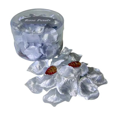 Rose Petals Metallic Silver in PVC Tub (Pack 150)