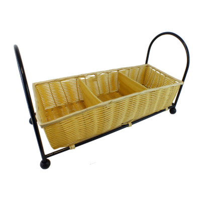Willow 3 Section Basket Display Stand with Basket 20" x 8"