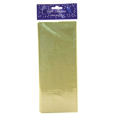 Tissue Paper Sheets Metallic Gold (Pack 3)