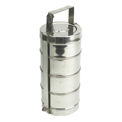Stainless Steel Tiffin 8" with 4 Containers of 400ml