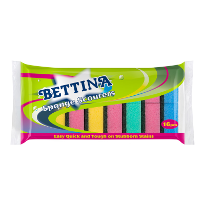 Bettina Sponge Scourers 8x5x3cm (Pack 16)