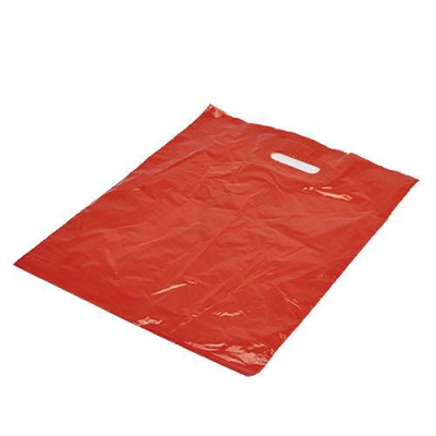 Swayze Patch Handle Carrier Bag 375 x 450mm Red (Pack 500)