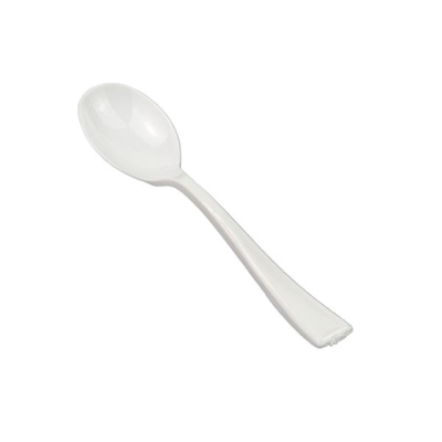 Disposable Premium White Plastic Coffee Spoon (Pack 100)