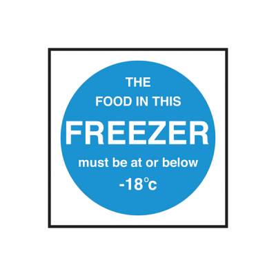 Self Adhesive Freezer Temperature Sign