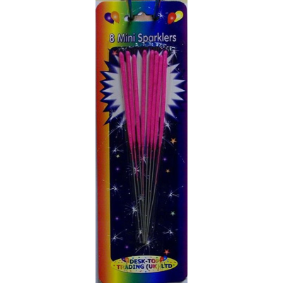 Ice Mini Sparklers Pink (Pack 8)