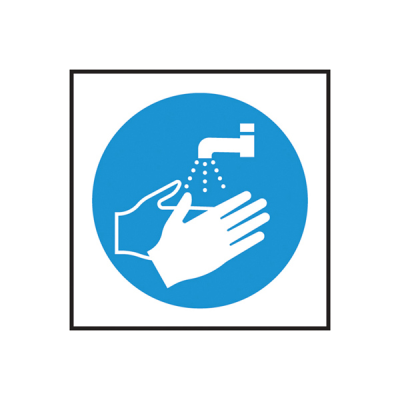 Self Adhesive Wash Hands Symbol Sign