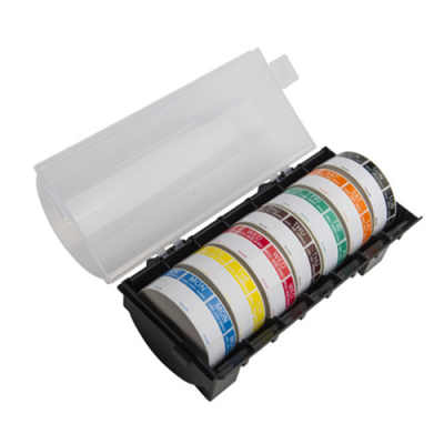 Plastic 7 Day Label Dispenser with 7 Square Day Dot Pack (Mon - Sun)