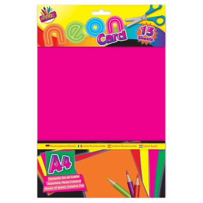 Art Box 15 Sheets A4 Neon Card (Pack 15)