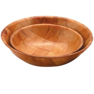 Woven Wooden Oval Bowl 18x23cm