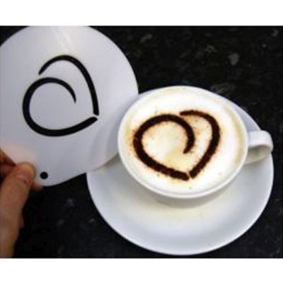 Cappuccino Coffee Stencil - Rounded Heart