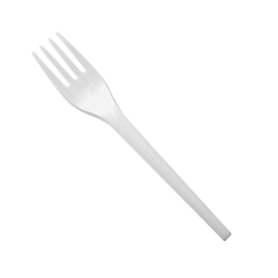 Vegware Disposable White Compostable RCPLA Fork 6.5" (Pack 50)