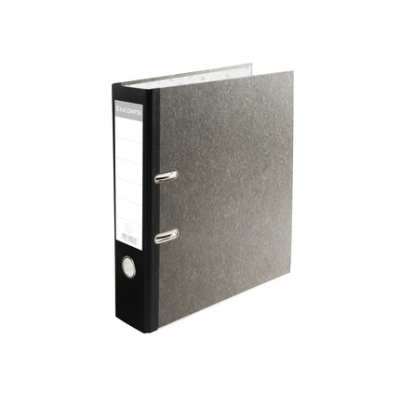 Exacompta Lever Arch File Marbled Grey With Black Coloured 80mm Spine - A4