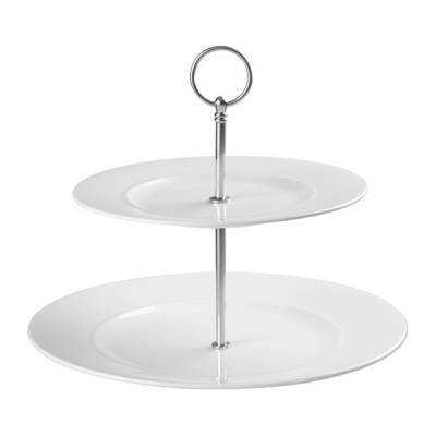 Alchemy Ambience White 2 Tier Plate Tower 8", 11" (Pack 2)