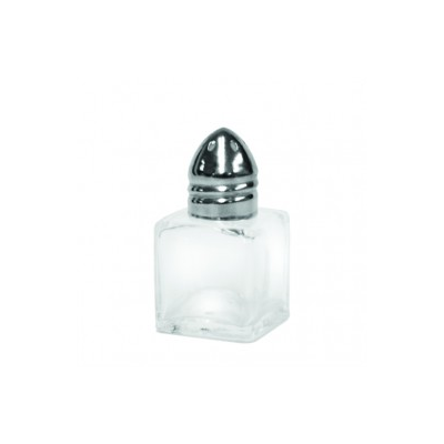 Cube Glass Salt & Pepper Shaker with Steel Top 15ml / 0.5oz