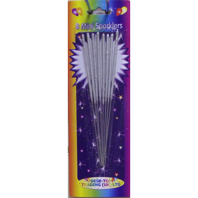 Ice Mini Sparklers Silver (Pack 8)