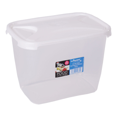 Whatmore 3.2 Litre Deep Rectangular Food Box Clear Base with Ice White Lid