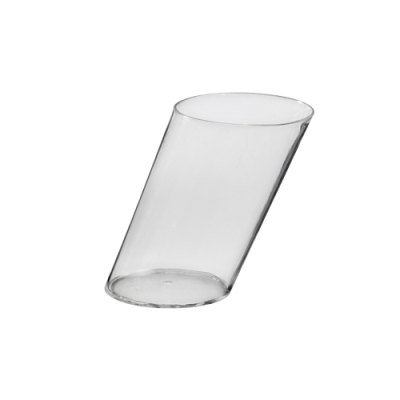 Fingerfood Clear Plastic Disposable Dessert Cup Pisa Round Slanted 170ml 5.9x8cm (Pack 5)