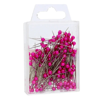 Round Headed 4cm Pink Pearl Pins (Pack 144)