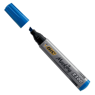 BIC ECO 2300 Blue Permanent Marker Chisel Tip