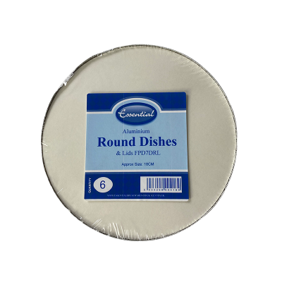 Essential Aluminium Deep Round Dishes with Lid 18cm (Pack 6)