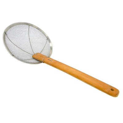 Oriental Wide Mesh Skimmer Spider with Bamboo Handle 8"