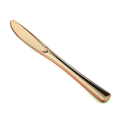 Disposable Plastic Rose Gold Knife (Pack 12)