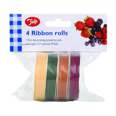 Tala 4 Rolls of Coloured Ribbon
