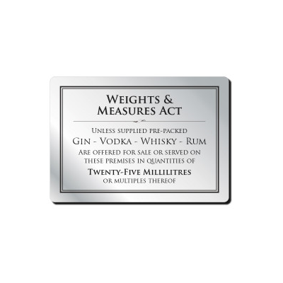 Brushed Silver Weights & Measure Act 148 x 210 mm
