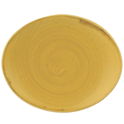 Churchill Stonecast Mustard Oval Coupe Plate 19.7cm (Pack 12)