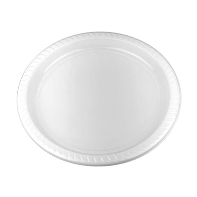 Disposable White Plastic Plate 10" / 25cm (Pack 50)