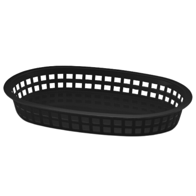 Chicago Platter Oval Plastic Serving Basket in Black 27 x 18 x 4cm