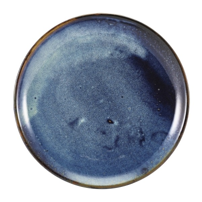 Genware Terra Porcelain Aqua Blue Coupe Plate 24cm