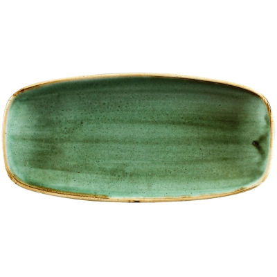 Churchill Stonecast Samphire Green Chefs Oblong Plate 10.6"x5" (Pack 12)