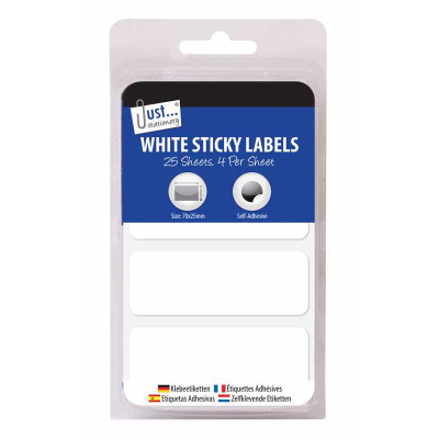 Just Stationery 128 White 70 x 25 mm Sticky Labels