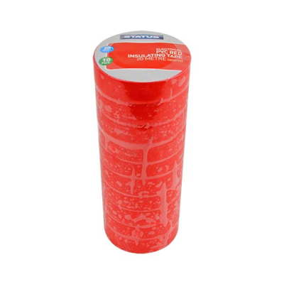 Status PVC Electrical Tape Red 20 Meter (Pack 10)